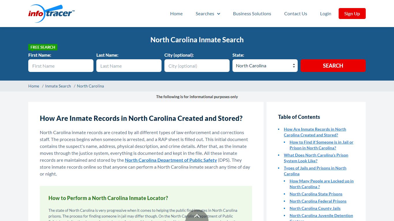 North Carolina, NC Offender Search; NCDC Inmate Search - InfoTracer