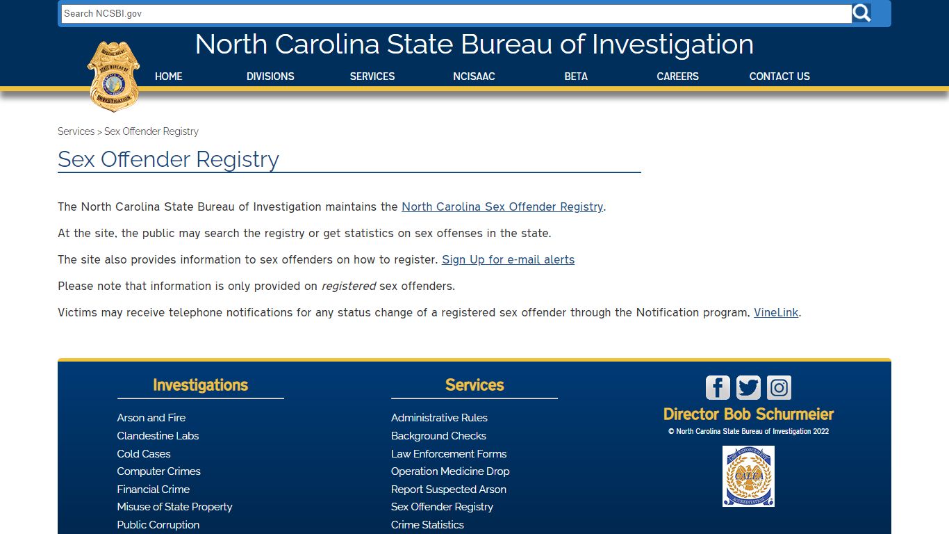 NCSBI - Sex Offender Registry