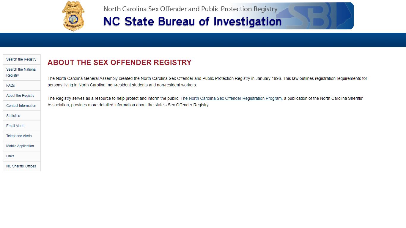 North Carolina Offender Registry